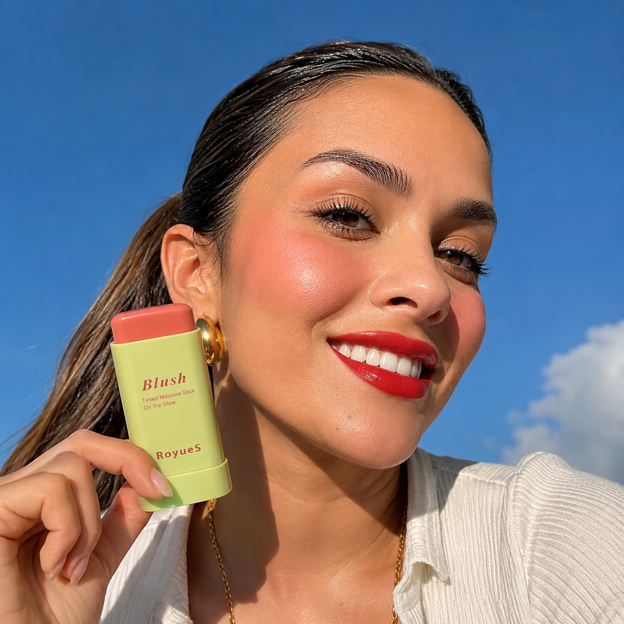 Blush em Stick Multifuncional Leve e à Prova de Água