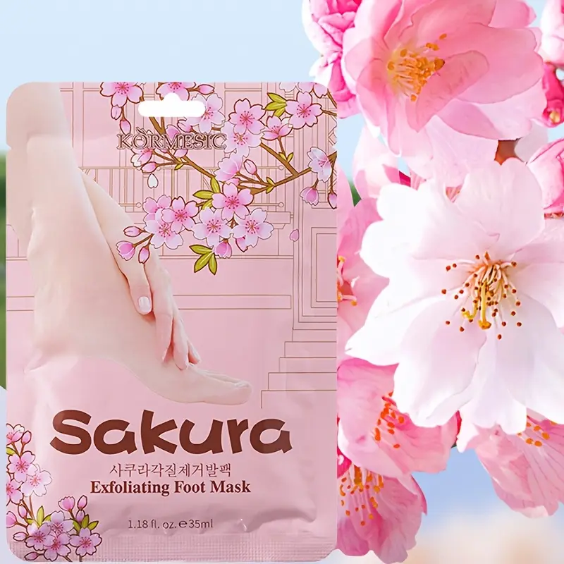 Máscara Exfoliante para Pés Sakura com Efeito Aquecedor
