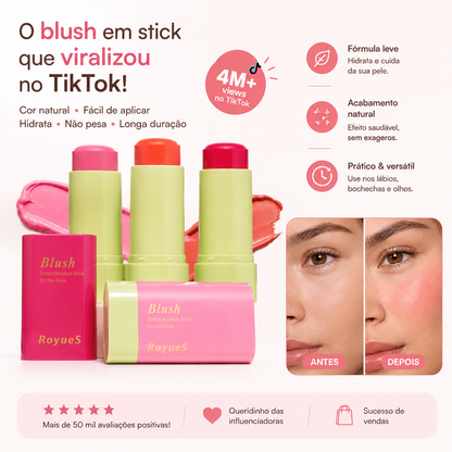 Blush em Stick Multifuncional Leve e à Prova de Água