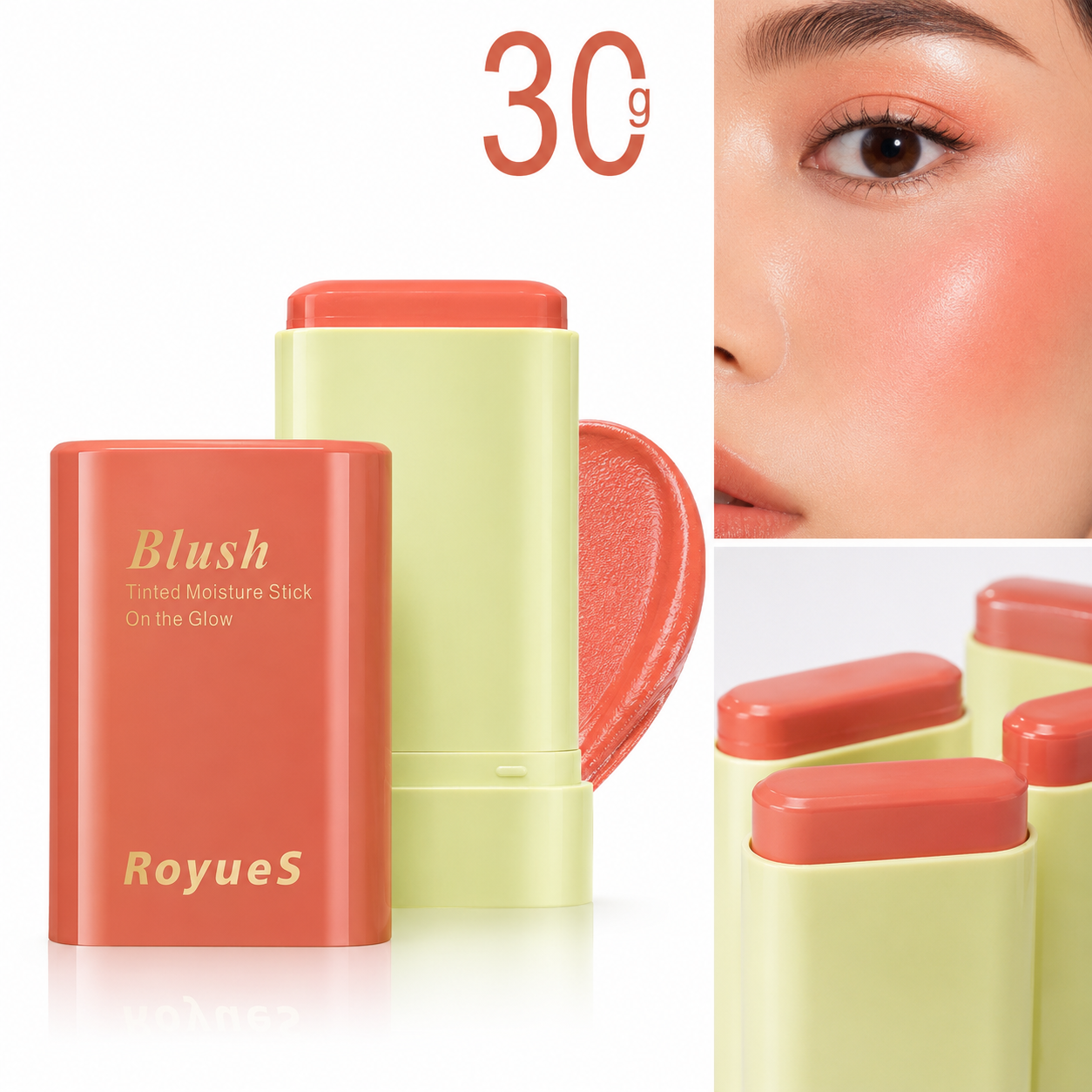 Blush em Stick Multifuncional Leve e à Prova de Água