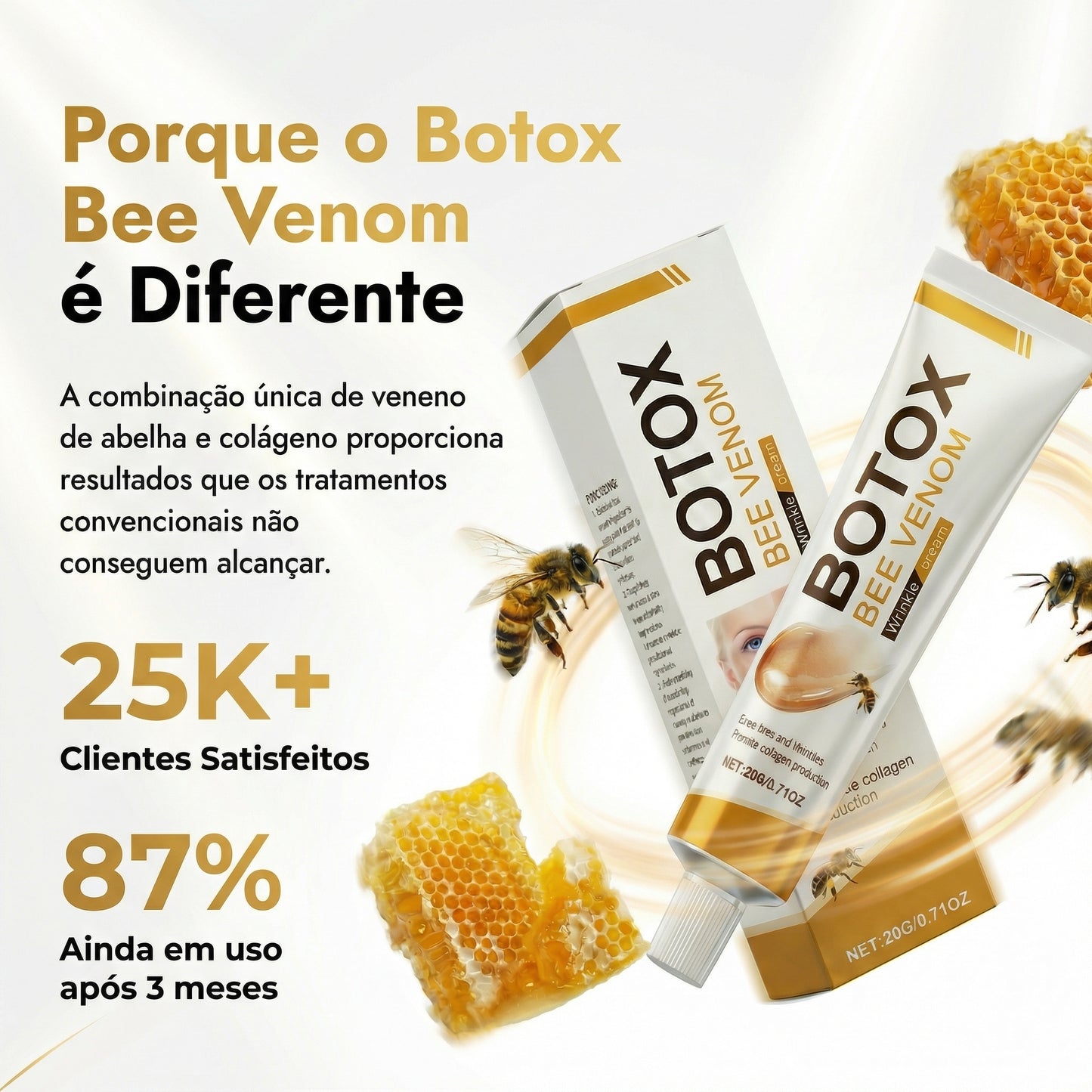 Bee Venom Cream™ - Creme Antirrugas Botox com Veneno de Abelha