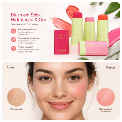 Blush em Stick Multifuncional Leve e à Prova de Água