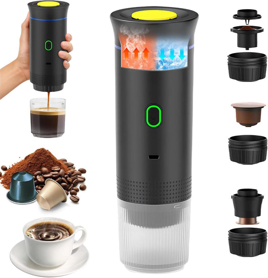 Máquina de Café Portátil 3 em 1 – Espresso Compacto e Recargável