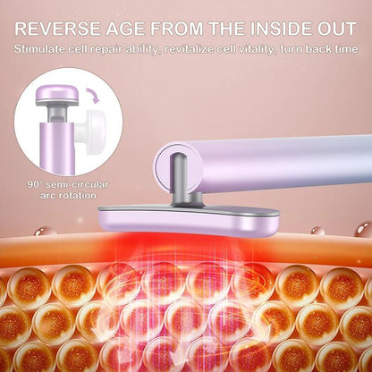 Massajador Facial 4 em 1 com Luz LED Vermelha – Pele Radiante e Rejuvenescida