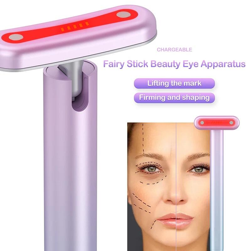 Massajador Facial 4 em 1 com Luz LED Vermelha – Pele Radiante e Rejuvenescida