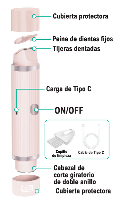 Depiladora Elétrica Compacta 2 em 1 – Precisão, Suavidade e Conforto